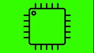Animated Processor Icon on Green Screen