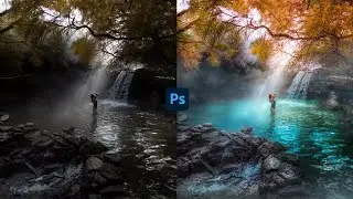 Retouching Steps 04 & Waterfall color effect retouching | Photoshop cc 2021