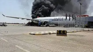 نجاه طائرة البراق الليبية من السقوط