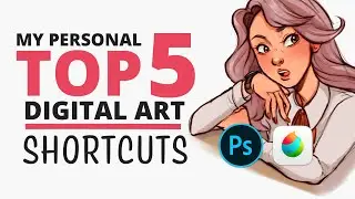 👑 TOP 5 digital art SHORTCUTS that I use religiously 👑 (Photoshop + Medibang) Art Tips!