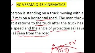 Q 43 HC VERMA II KINEMATICS II CHAPTER -3 II JEE II NEET II PHYSICS