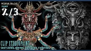 (2/3) Clipstudio paint, Digital Sketching and Inking (Winya No.141)
