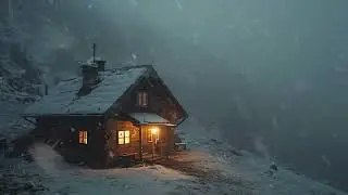Snowstorm at a Frozen Wooden Hut┇Howling Wind & Blowing Snow┇Freezing Wind Storm Sounds for Sleeping