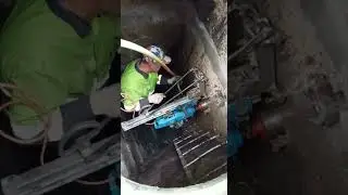 Ремонт бетонного септика при помощи алмазного бурения
