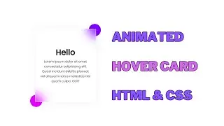 Easy Animated Card Hover Effects for Beginners: HTML & CSS Tutorial