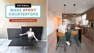 EPOXY Countertops | Build an ISLAND Part 2 | Rental Friendly | STEP BY STEP | DIY Tutorial
