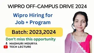 Wipro hiring for Job + Program| Don't miss this opportunity 😊 @techlecture #wipro #trending
