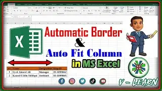How To Add Borders Automatically to cells in Excel | How to Auto Fit Column in Excel  | Cell Autofit