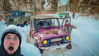 Лапландер и УАЗы. На что способна MТ резина в глубоком снегу.