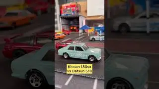 Datsun 510 vs Nissan 180sx 🚗 crazy crash 😳#hotwheels #180sx #datsun