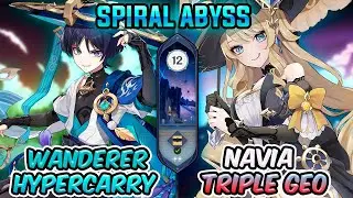 C0 Wanderer HYPERCARRY & C0 Navia Triple Geo | Genshin Impact Spiral Abyss 5.0 🔥