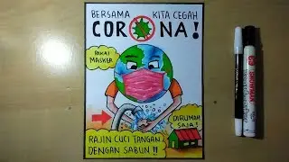 Cara gambar poster cuci tangan, 