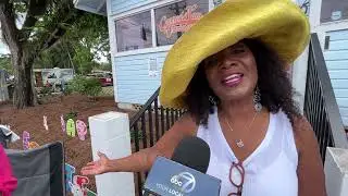 WWSB-TV WEEKEND ANCHOR JAMES HILL - NEWTOWN EASTER PARADE SARASOTA - VICKIE OLDHAM INTERVIEW 4-9-23.