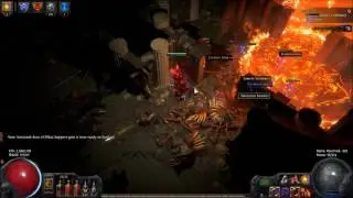2.4 Path of Exile - Lvl 56 Flameblast Totem Hierophant : Academy (T4) map. [16 lvl under zone]