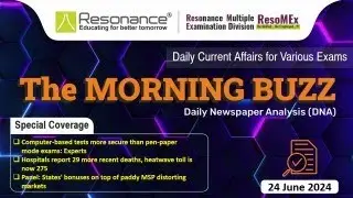 The Morning Buzz |Daily Current Affairs Live 24th June 2024 | Join #resomex for SSC/BANK/RLY/CET