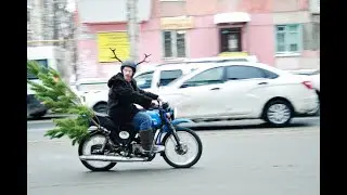 Прикол ! Впервые  ! Мото Олень ! Ново Годний !   Ржака и позитив . Миша Ёрш .