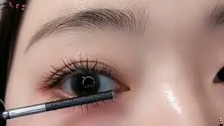 A successful and good-looking eye makeup, eyelashes , mascara