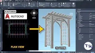 WOODEN FRAME (Arbor) STRUCTURE in AutoCAD Architecture (Timelapse)