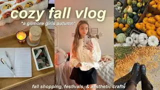 COZY FALL VLOG 📚🍂 gilmore girls autumn, drive-in movie, & crafts