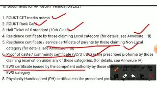 RGUKTCET COUNSELING, REQUIRED CERTIFICATES,GET READY