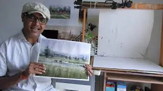 Magical watercolor landscape for beginners