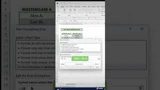 How to change colour of cells in Excel to show that 2 cells are not equal. 