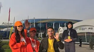 Прогулка у Almaty Arena где проходит Almaty Open 2025 главный теннисный турнир Центральной Азии