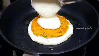 10 minutes no soak no dal no hard work quick new morning breakfast recipe | Stuffed Sooji Pancakes