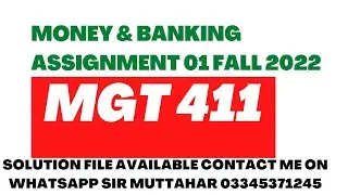 mgt 411 assignment 01Fall2022