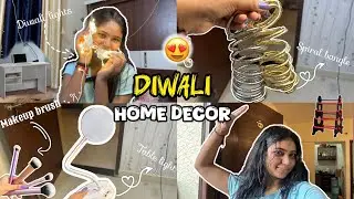 Diwali ki shopping * HOME DECOR items *🏡| Bedsheet,light,bangle stand,furniture😍🛍️