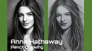 Menggambar foto Anne Hathaway (Drawing photos of Anne Hathaway)