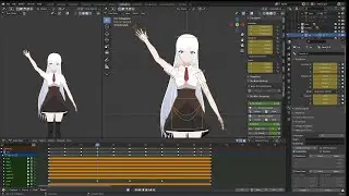 [Blender] Animating anime character waving