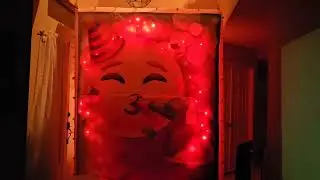 prototype testing inflatable photo booth with LED lights