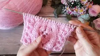 ✌️НОВОЕ сочетание! Ажурный узор спицами.