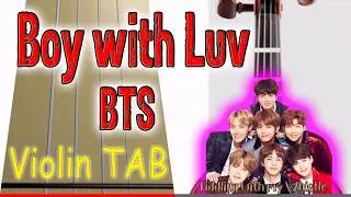 Boy with Luv - BTS - Violin - Play Along Tab Tutorial