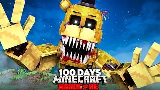 I Survived 100 Days in FIVE NIGHTS AT FREDDY’S World in Minecraft! [Full Movie]