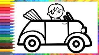 How to draw a car with a driver&Drawing Tutorial Art