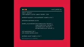 Python openpyxl - Add dotted border to cell in spreadsheet