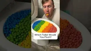 Experiment: Eating and Flushing JUNK FOOD candy in toilet #shorts