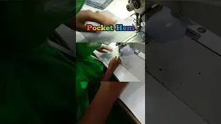 Pocket hemming by single needle lock stitch machine with template #snls #pocket #hemming #garments