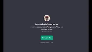 GPTs - Daily Summarizer (Diary Helper)