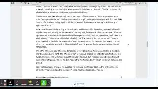 Text: Theseus and the Minotaur