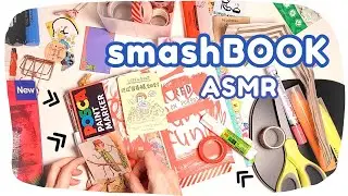 SMASHBOOK With Me : ASMR; crinkly, snipping & rain sounds (no talk)