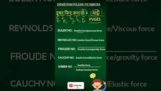 TRICK TO REMEMBER RATIO OF DIMENSION LESS NUMBERS