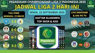 Jadwal Liga 2 Hari ini Adhyaksa vs Bekasi City FC / Hasil Liga 2 Minggu, 21/09/25 - Klasemen Liga 2