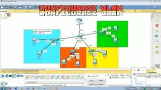 Konfigurasi Vlan menggunakan 1 Router 5 Switch dan 8 PC CISCO PACKET TRACER