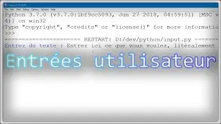 [Apprendre à programmer avec Python] Gérer les entrées utilisateur