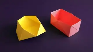 Простая оригами коробочка • Как сделать коробку оригами из бумаги без клея • Easy Origami Box