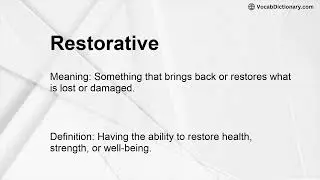 Restorative Meaning
