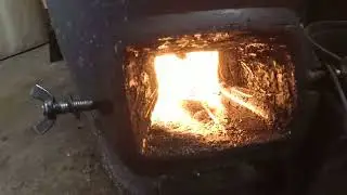 Отопление гаража-автомастерской.Печь на дровах и отработке. Прощай пиролизная печь.
